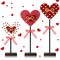 3 Pcs Valentine's Day Decoration Heart Wooden Sign Standing Block Love Christian Tables Centerpieces Valentines Decoration Double Printed Table Sign for Wedding Party Favor Supplies(Classic)